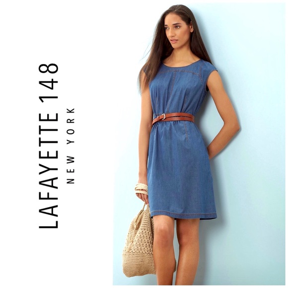 Lafayette 148 New York Dresses & Skirts - Lafayette 148 Stretch Denim Chambray Summer Dress